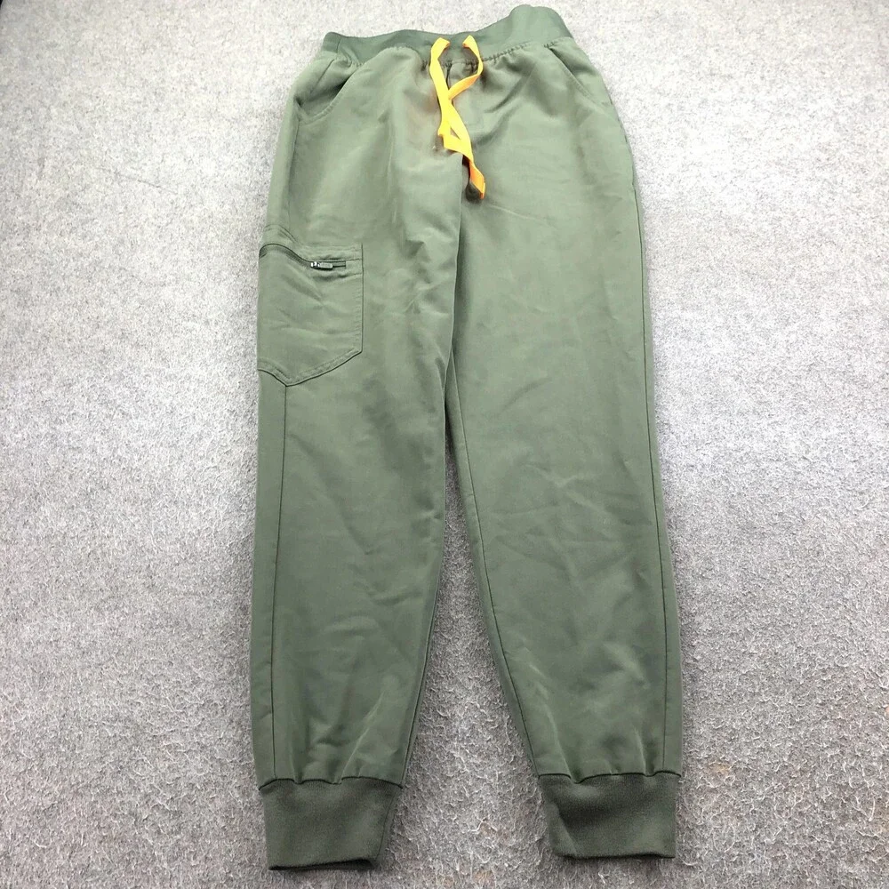FIGS Scrub Pants Womens XS Green Technical Collection Jogger Cargo Pockets